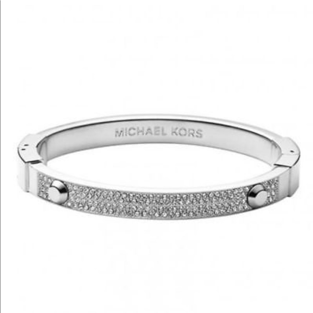 Michael Kors Silver Crystal Bangle Bracelet